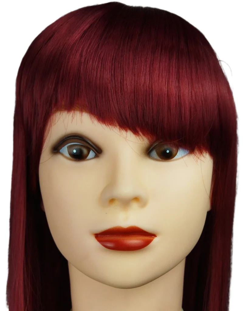 

LW-35WR China Wholesale Bangs Long Straight Wig Hair Low Price Ladies Wigs, Black,brown,wine red,customized