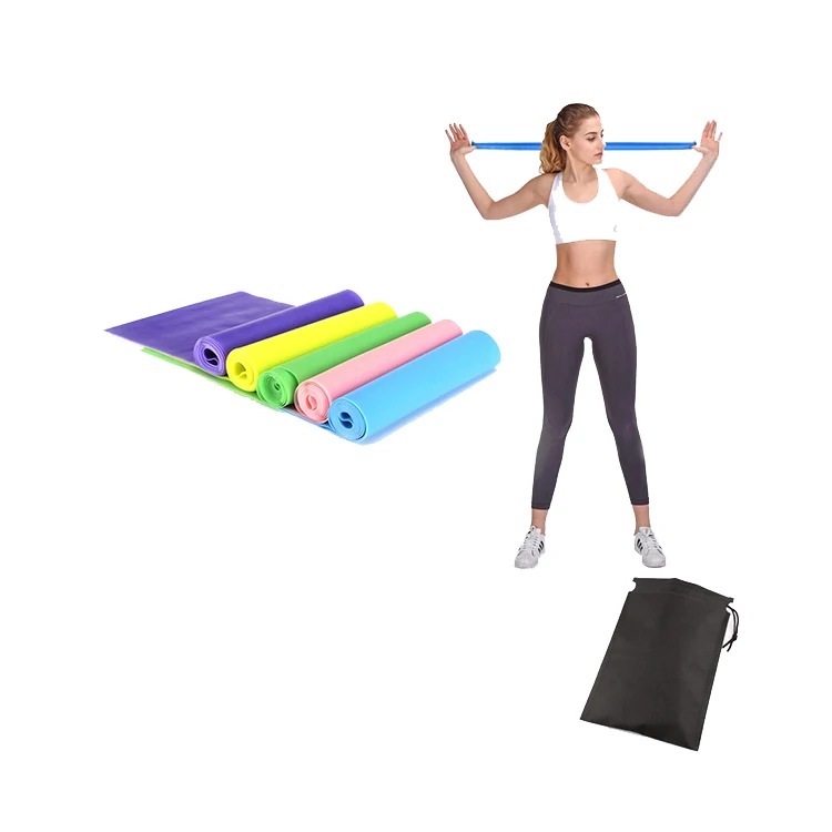 

Flat Long Working Out Long Elastic Band for Exercise at Home Yoga Elastic Resistance Bands, Green, blue, yellow, pink, purple