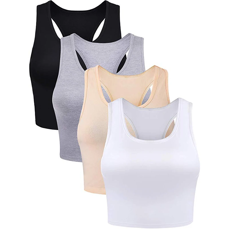 

Basic Crop Tank Tops Sleeveless Racerback Crop Sport Cotton Top for Women