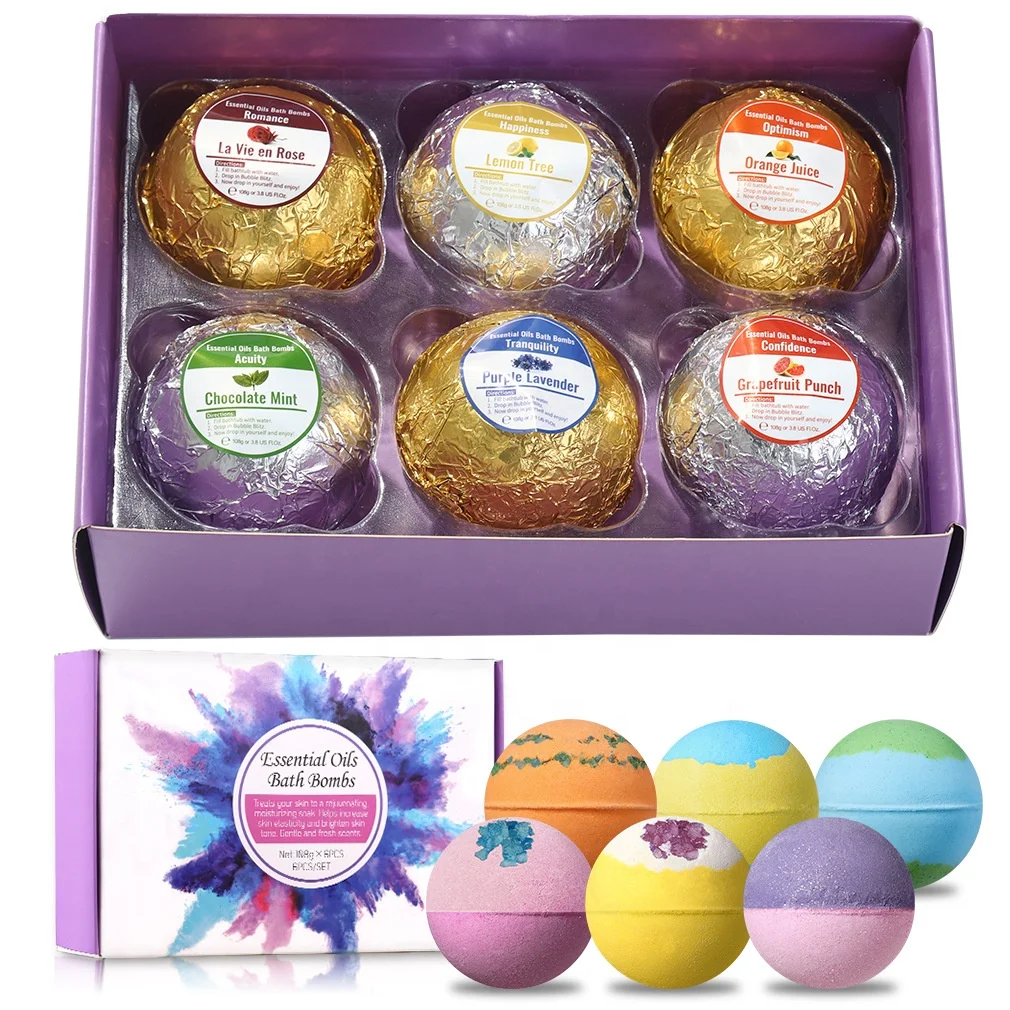 

OEM Valentine's Day Mother's Day Gift 6 PCS Organic Natural Flower Explosive Bath Salt Balls