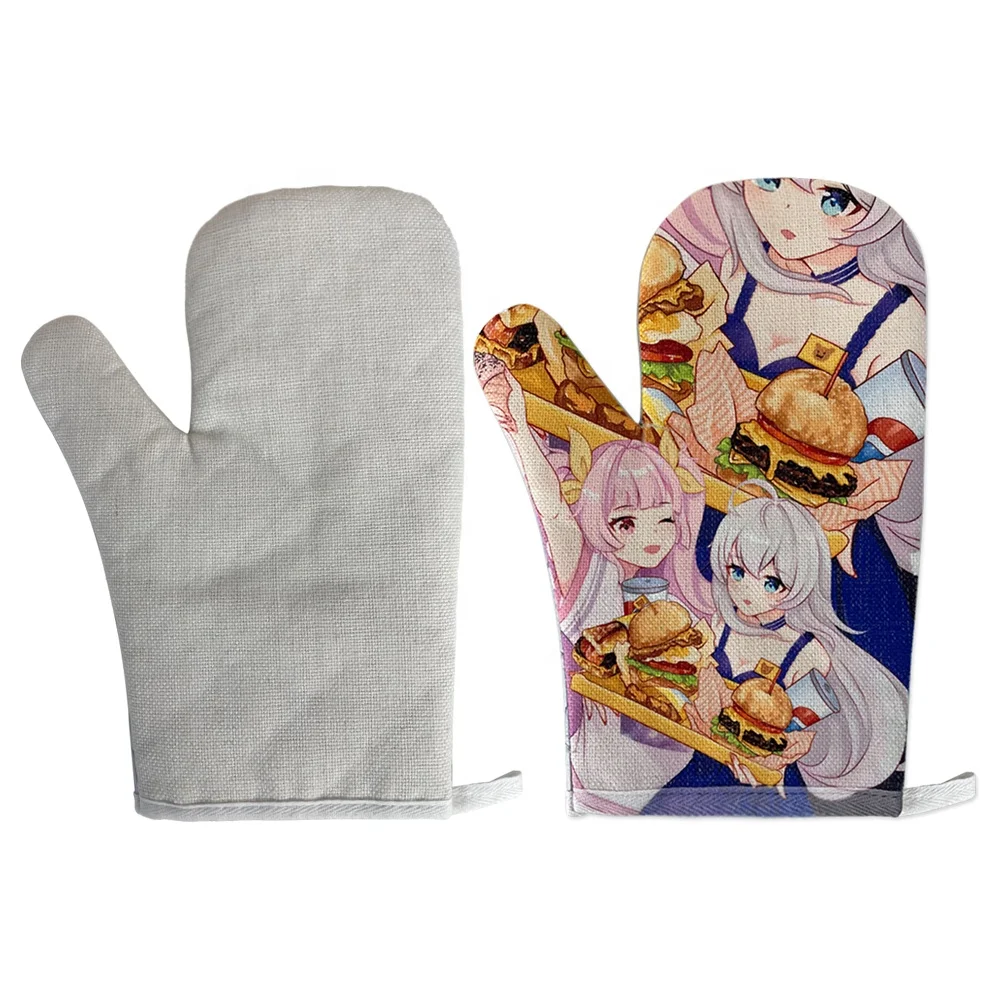 

Prosub Sublimated Gloves Blanks Custom Logo Printable Linen Mitten Heat Resistant Gloves Sublimation Oven Mitt