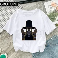 

Wholesale Funny Cartoon T Shirt Women Ullzang Black Girl T-Shirt 90S Tshirt Graphic Aesthetic Top Tees Female Melanin Poppin