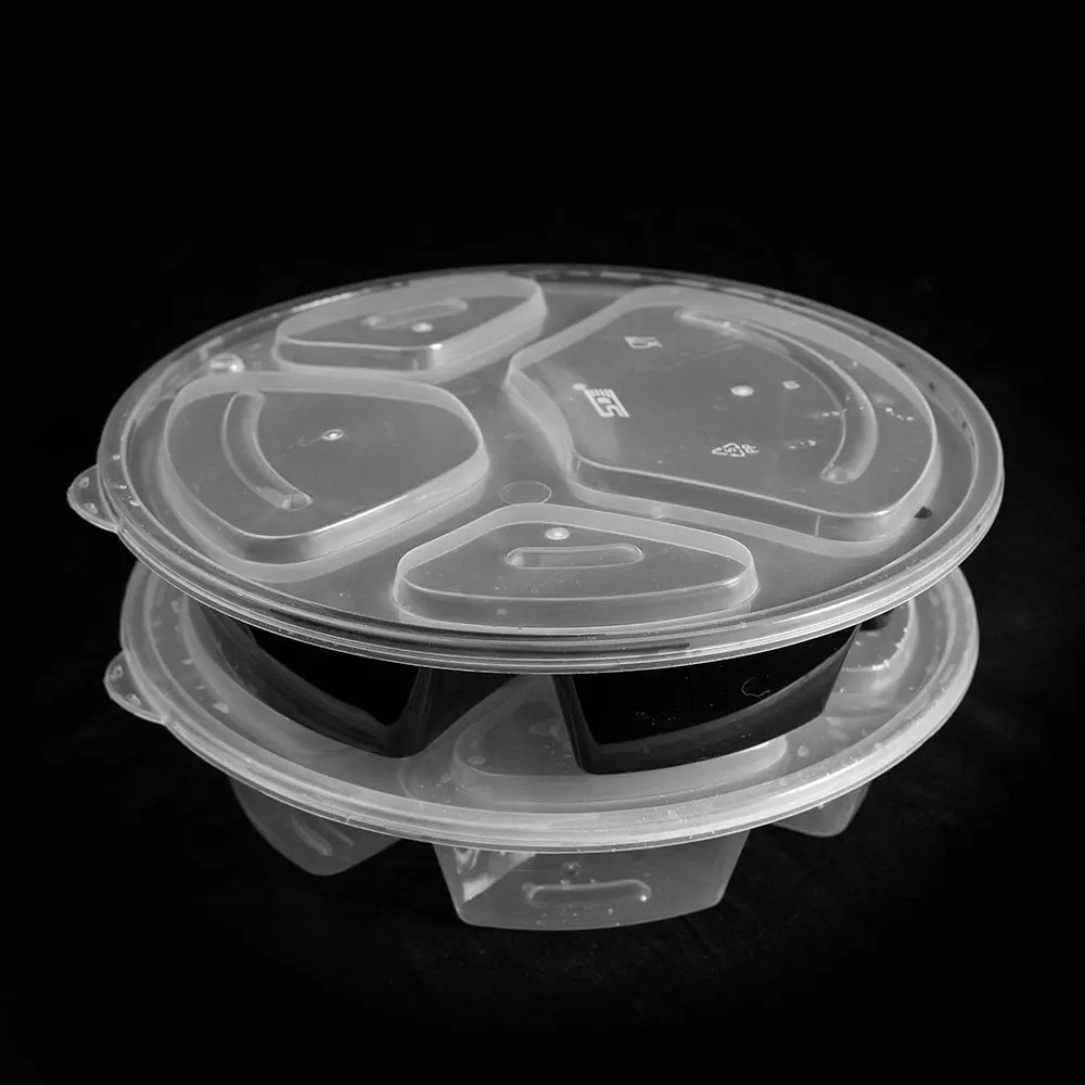 High Quality Plastic Airtight Food Container Disposable 4 Compartment