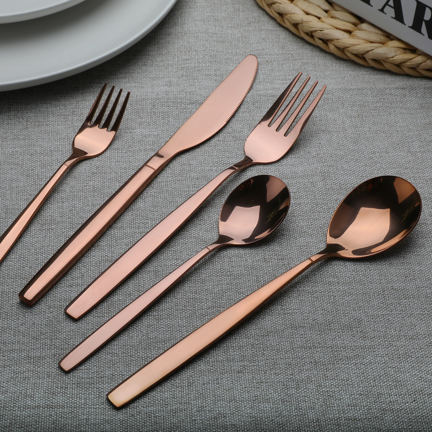 

High Grade 4pcs Hotel Wedding Gold Flatware Spoon and Fork stainless steel silver cutlery set, Gold,black,rose gold and sliver,ect.