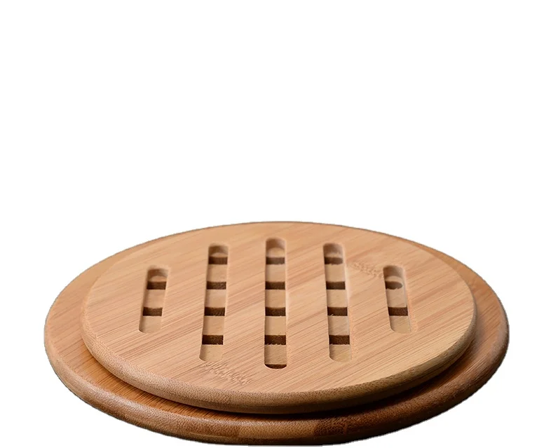 

Home Kitchen Bamboo Hot Pads Trivet, Heat Resistant Pads Teapot Trivet, Square and Round