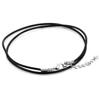 

Manufacturer Direct Sale Cheap Classic Steel Black Cord Simple PU Leather Necklace