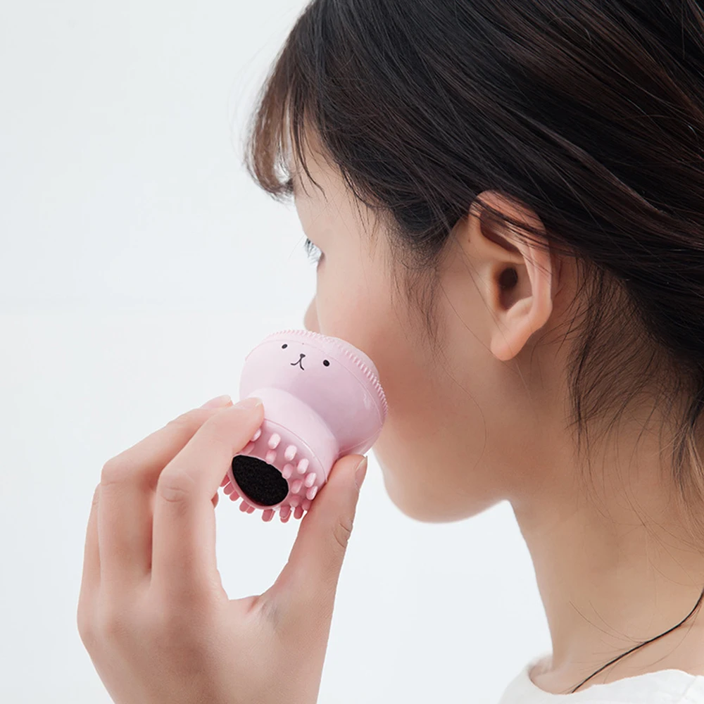 

New Deep Face Cleaner Cute Animal Octopus Silicone Cleaning Brush Exfoliating Facial Skin Care Makeup Health, As photo