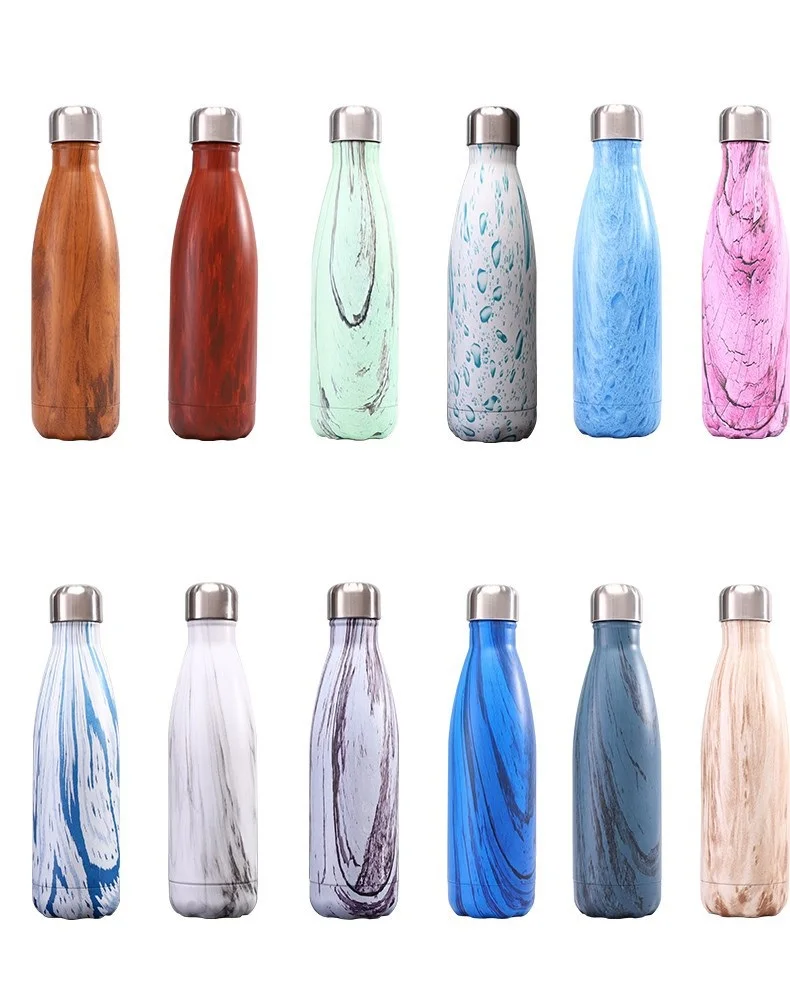 

wholesale cola shaped 500ml custom double wall thermal vacuum insulated stainless steel water bottle flask