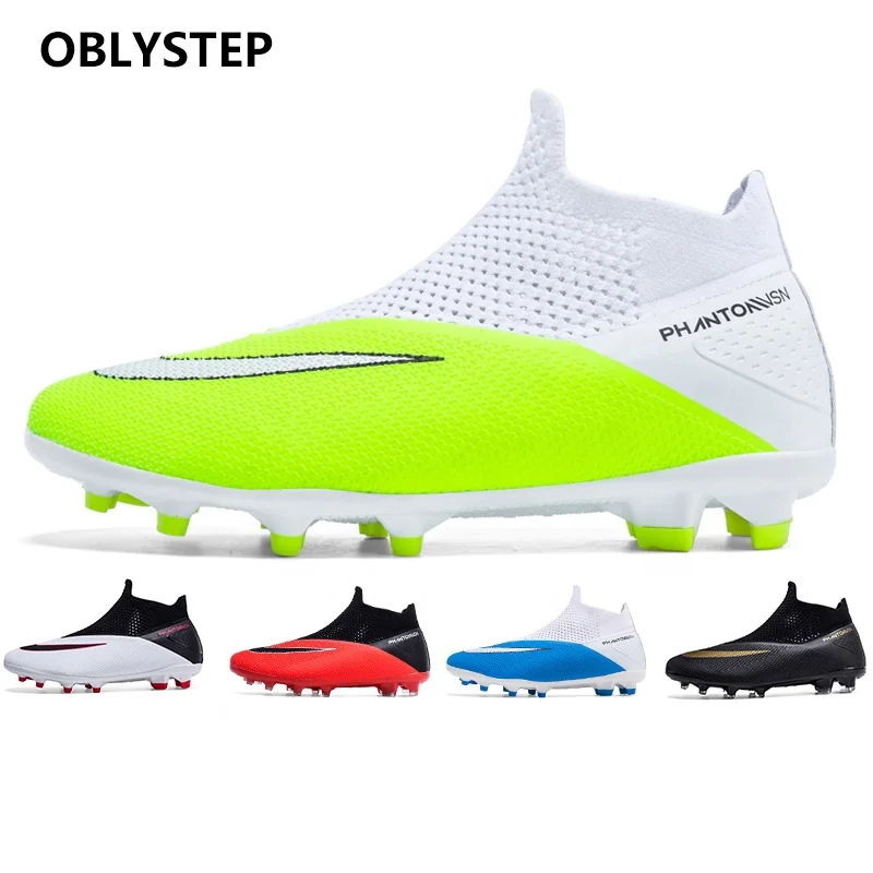 

2020 Fall New Products FG Football Boots Outdoor High-Top Soccer Shoes Men's Athletic Shoes, Black