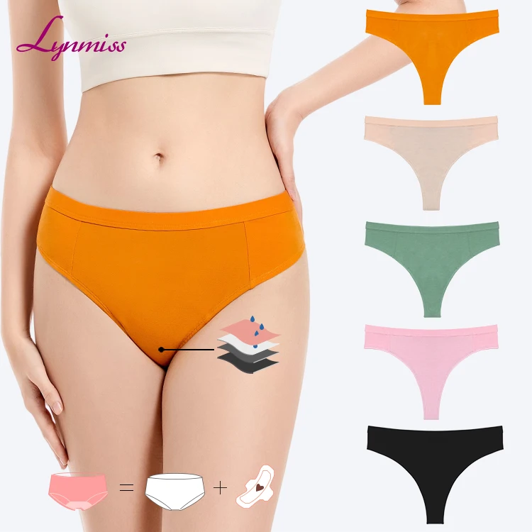 

Customized Sewing Absorbent Leak Proof Culotte Menstruelle Seamless Menstrual Thongs Underwear Period Panties For Women