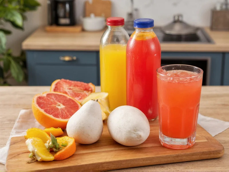 Electrolyte drink ingredients on wooden table