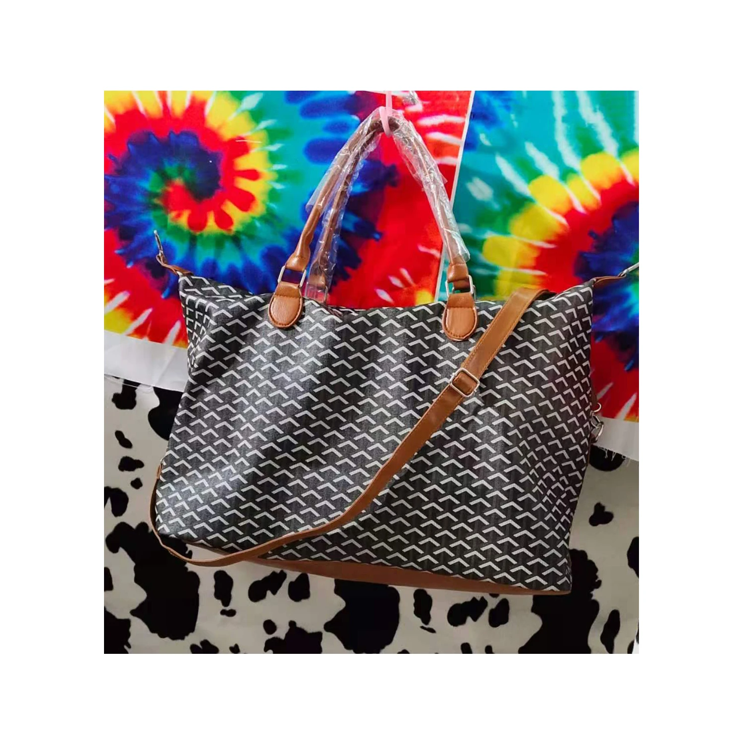 

big New style travel bag dog tooth bag fashion Duffel weekend travel bags