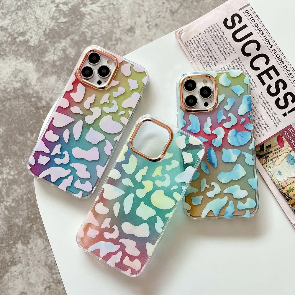 

Luxury fashion Geometric IMD TPU PC Phone cover For Iphone 11 13pro color clear phone case for iphone 13 pro max