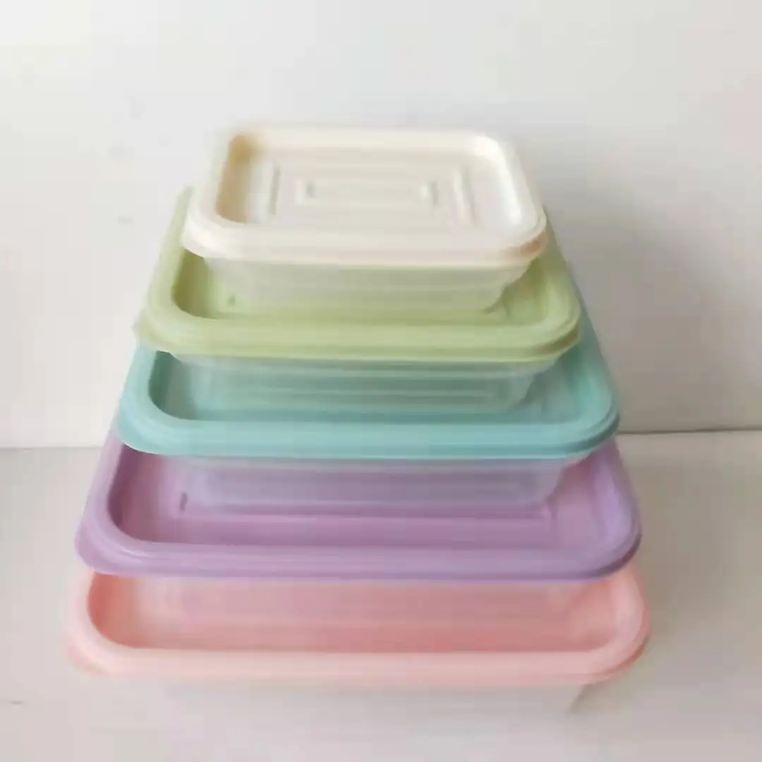 

Multifunction Glossy Plastic Food Container Pp Lettuce Vacuum Food Vegetable Storage Container Crisper Tray, Beige, light green, light blue, light purple, light pink