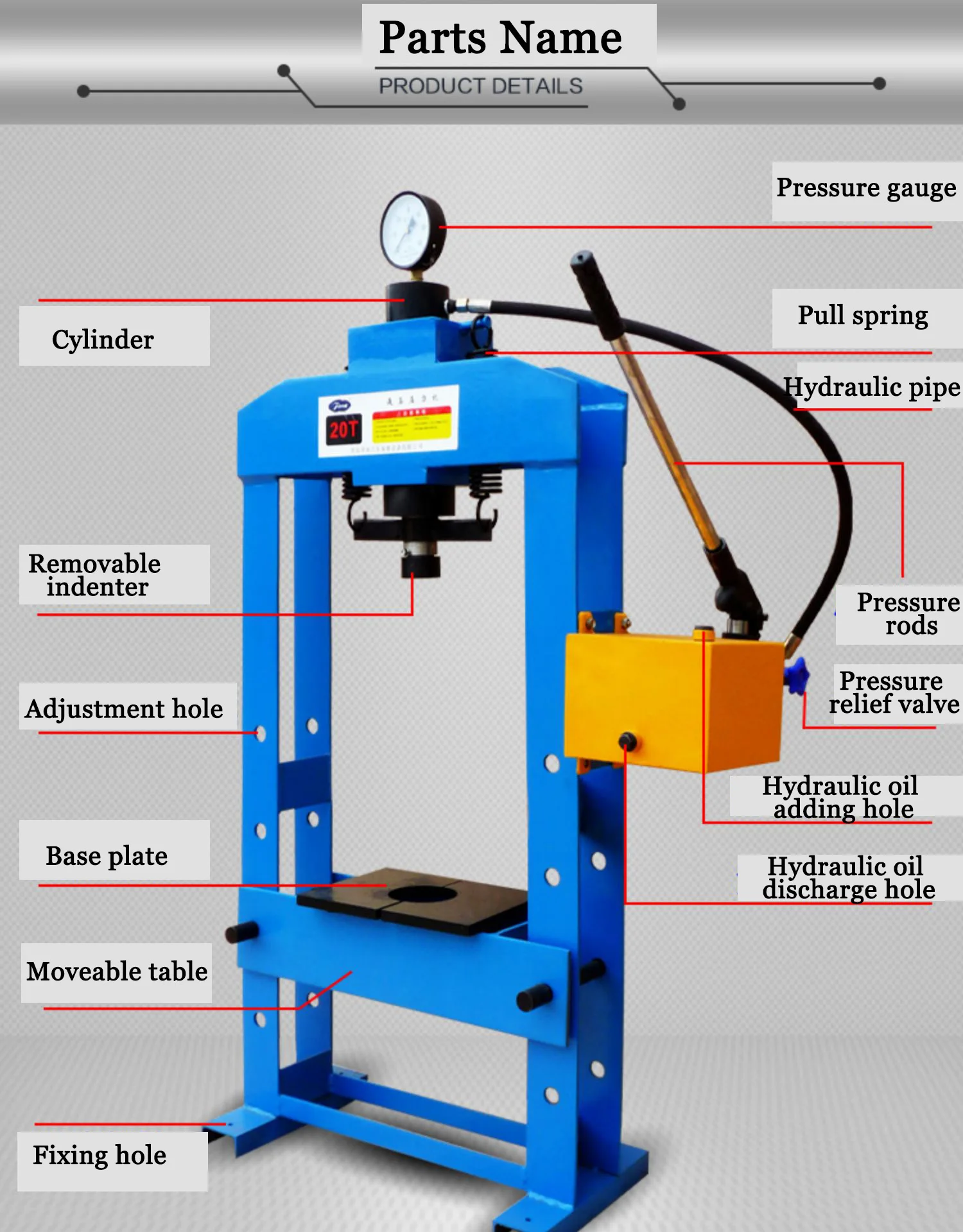 Vehicle Equipment 20t Hydraulic Shop Press Buy Manual Hand Press Machine,Hand Oil Press