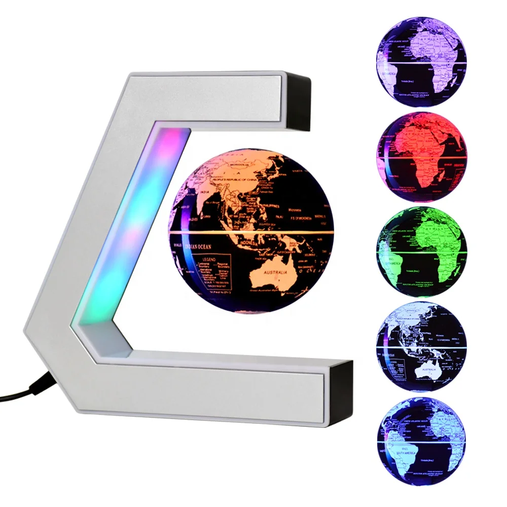 

Color lighting rotating magnetic levitating floating world globe for promotion gifts