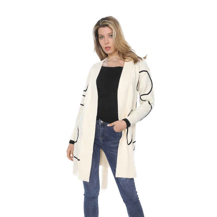 

Ladies sweaters without buttons long slim casual simple jacketlong cardigan women