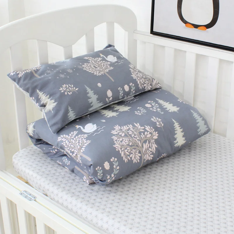 3pcs 100 Organic Cotton Children Cot Bed Linen Bumpers Quilt Pillow