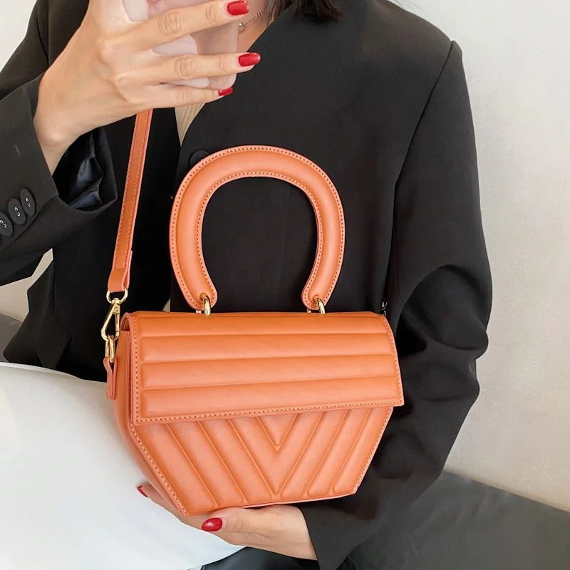 

Fashion Handheld Striped Bag Women's 2021 Summer New Handbags And Purses Trapezoid Crossbody, Multicolor