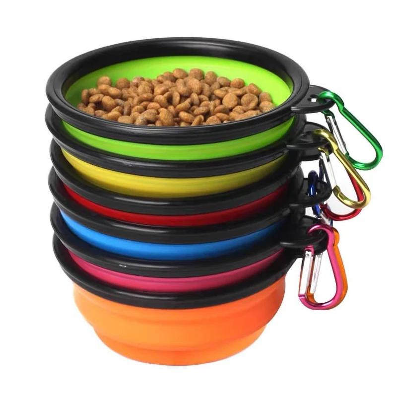 

Water Bowls Collapsible Travel Silicone Dog Bowl Silicone Foldable Pet Bowl for Cats Dogs