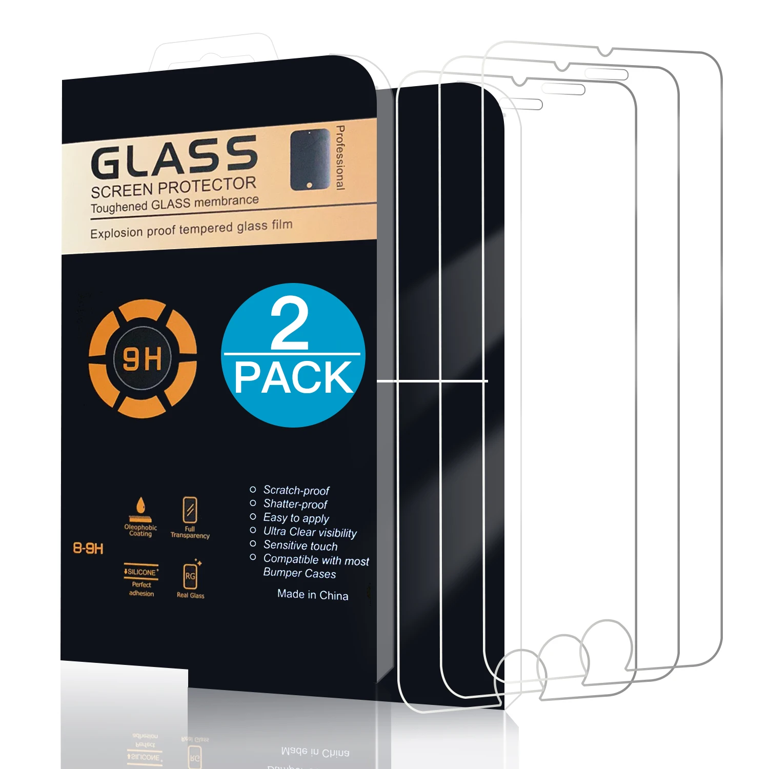 

2020 Ebay Popular Mobile phone Tampered Glass Screen Protector For iPhone 12 Screen Protector, Crystal clear