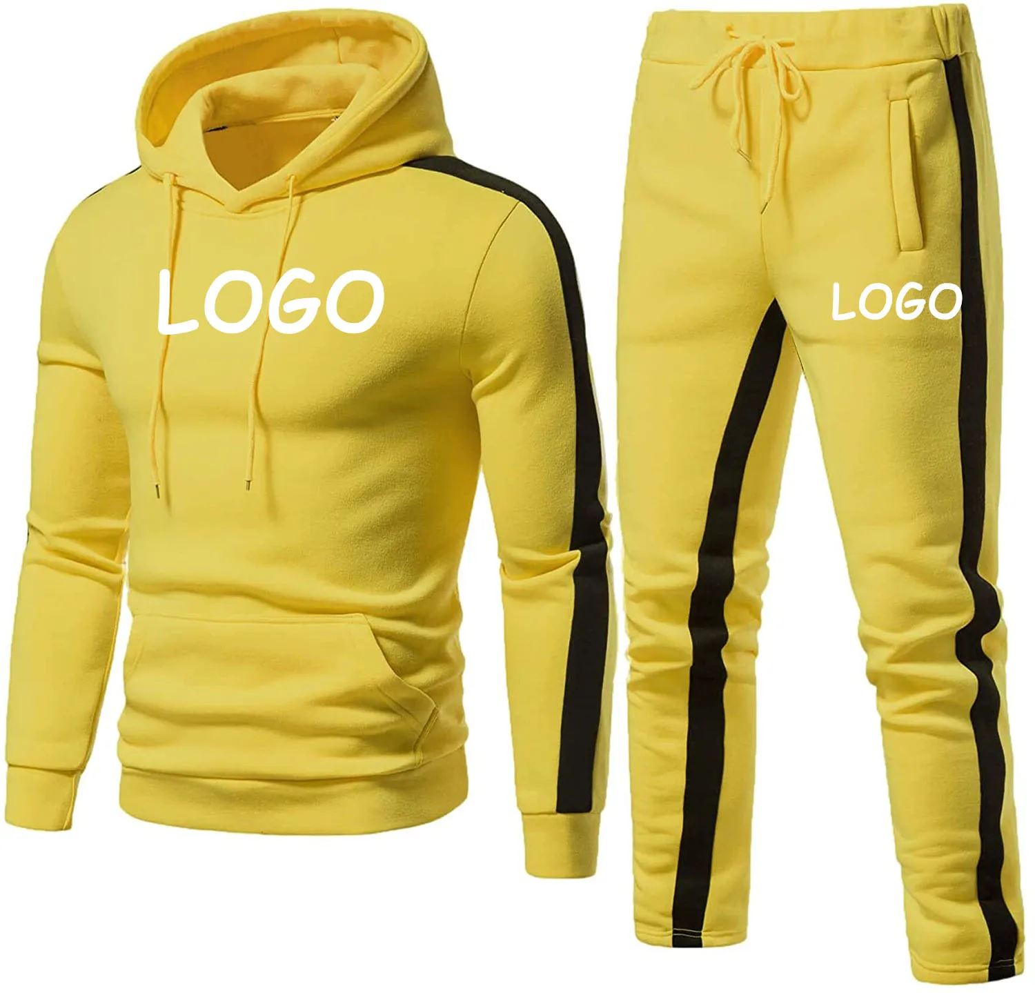 

Custom Running Sweatpants And Hoodie Set Men Sweatsuit Blank Sportswear Homens Agasalho, Picture
