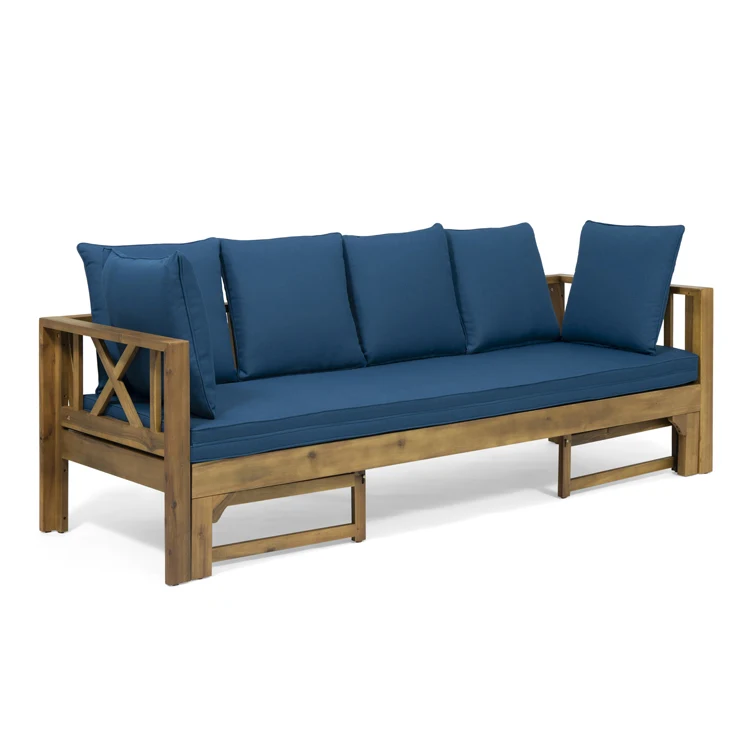 

Free shipping within the U.S. Outdoor Acacia Wood Extendable Daybed Sofa, Teak finish