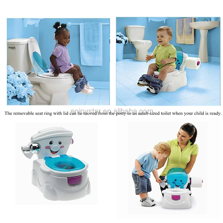 US Ship Baby Toddler Kids Potty Training Toilet Seat Chair Music Dog Shaped 1pc 