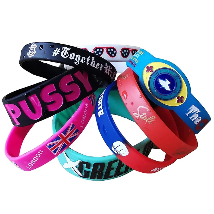 

eco friendly no minimum freely samples custom logo text adult print silicon bracelet wristband