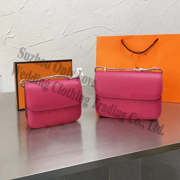 

Fashion Lady White Pink Small Square Letters Flap Women Shoulder bag Cross body bags Two Size Handbags Real Leather 2021