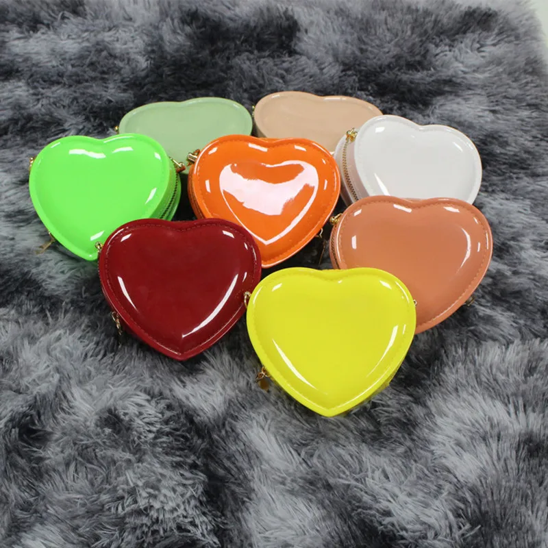 

2021 coin jelly purse fashionable simple cute style mini heart jelly bag for girl