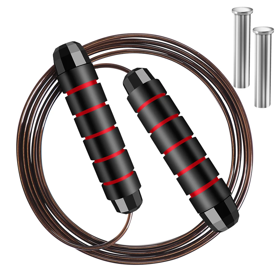 

Steel Wire Speed Rope With Extra Weight students physical exercise adult sports bearing fitness Cable Jump Rope, Black, blue, red, green