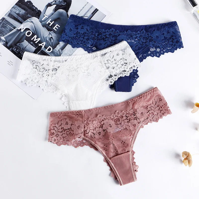 

2021 Wholesale women's underwear lace fun traceless T-string sexy transparent net women's T-string