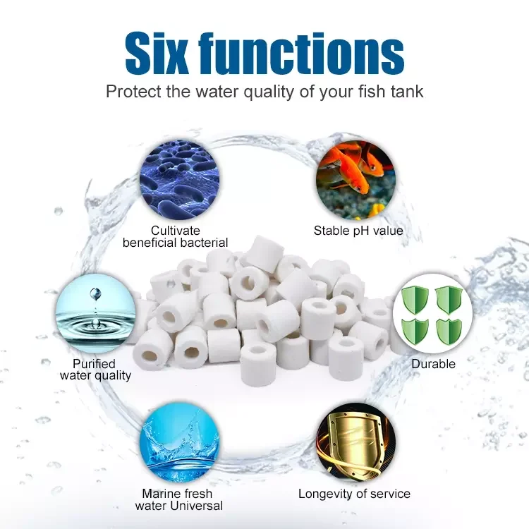 Aquarium Fish Tank Filter Media Ceramic Rings Activated Carbon Bio Balls Clear Water Medium Ceramic Glass Bio Ring