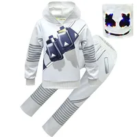 

2019 Boys And Girls DJ Marshmello Costume with led Whole Set Kids Fancy Party Dress Top Cosplay Halloween Costume Clothing