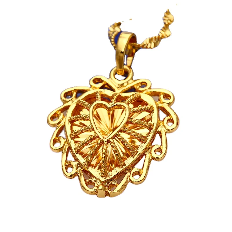 

Xuping jewels latest design fashion dubai gold plated 24K heart pendant for women