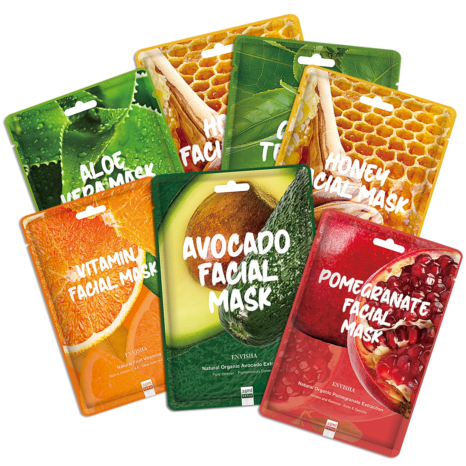 

In stock plant fruit extract facial mask mascarillasl facial moisturizing korean skin care facial sheet mask 25ml