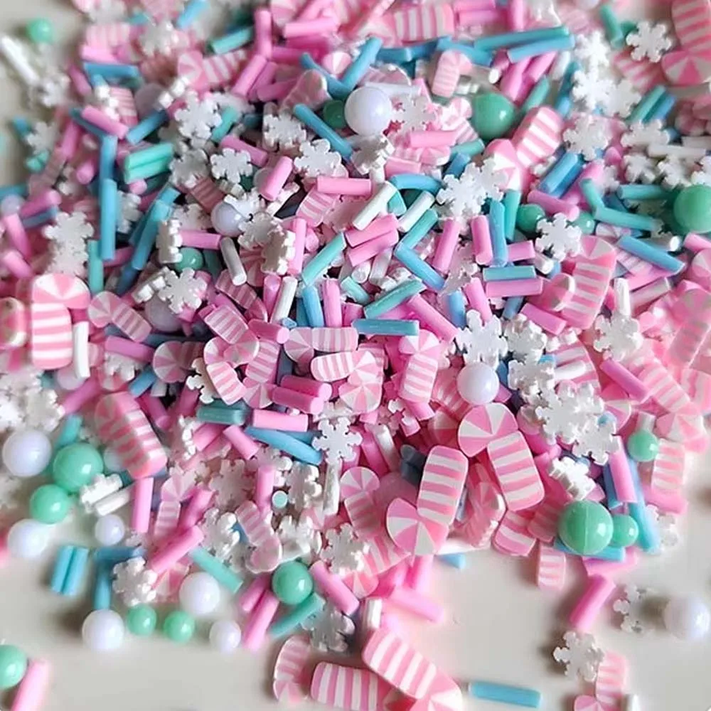 500g Slime Filler DIY Supplies Christmas Polymer Clay Sprinkles Mixed Soft Slices Phone Case Embellishment Decoration