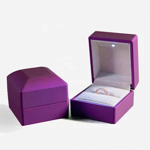 custom logo brand jewelry packaging box led light ring box for wedding 2