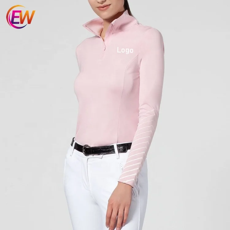 

EW Horse Wholesale Long Sleeves Riding Tops Racing Show Shirt, Quick Dry Equestrian Clothing For Women, Customized color