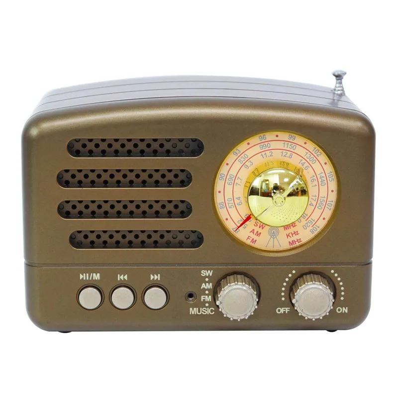 130x90x70mm Portable Vintage Retro Radio Am Fm Sw Speaker Tf Card Slot
