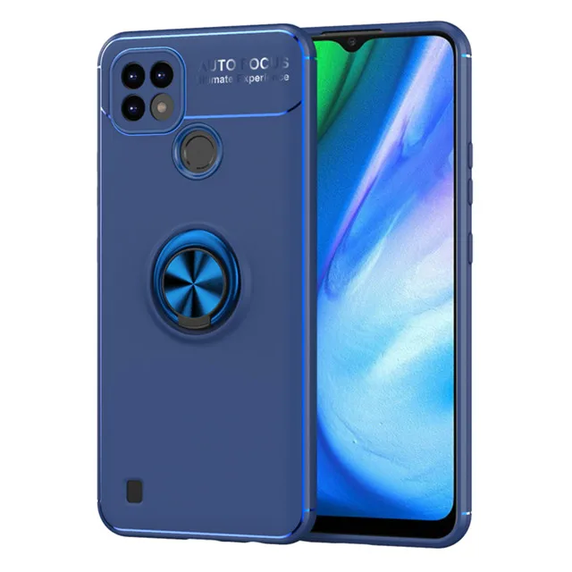 

Newest metal finger ring Phone cover for Oppo Realme 8 C21 GT Narzo 30 Pro 30A Kickstand magnetic car mount holder Durable case, 6 colors