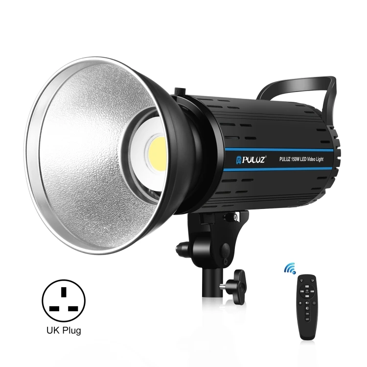 

PULUZ 150W Studio Video Light 5600K Monochromatic Temperature Built-in Dissipate Heat System with Remote Control(UK Plug)