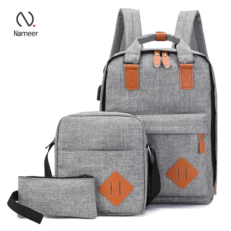 

Factory dierct durable travel fashion waterproof college university teenage quality 3 in 1 school backpack bag set