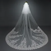 

2019 Sequined lace wedding veil Wedding Bridal Veil Lace Trailing Wedding Veil