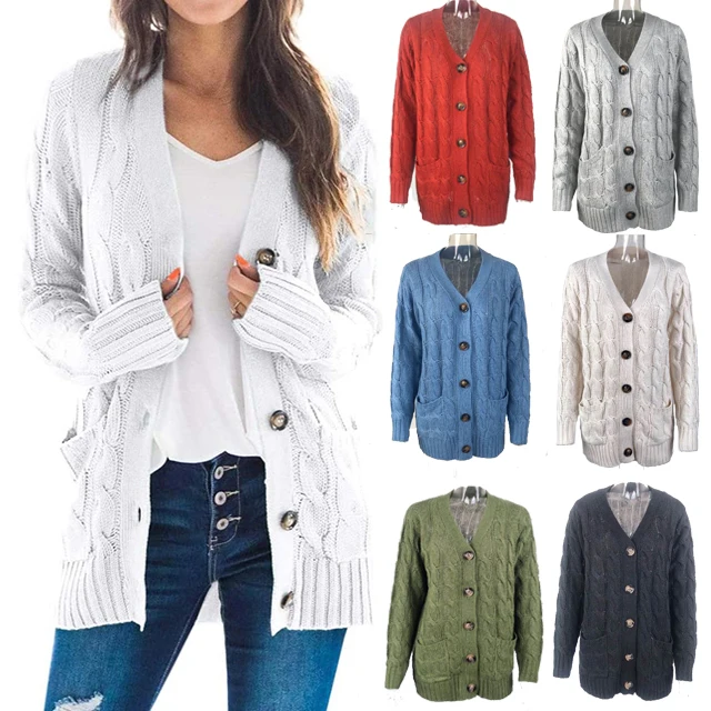 

New Fashion Elegant Autumn Coat Women Ladies Long Sleeve Slim Knitted Cardigan Plus Size Women Sweater, Customized color