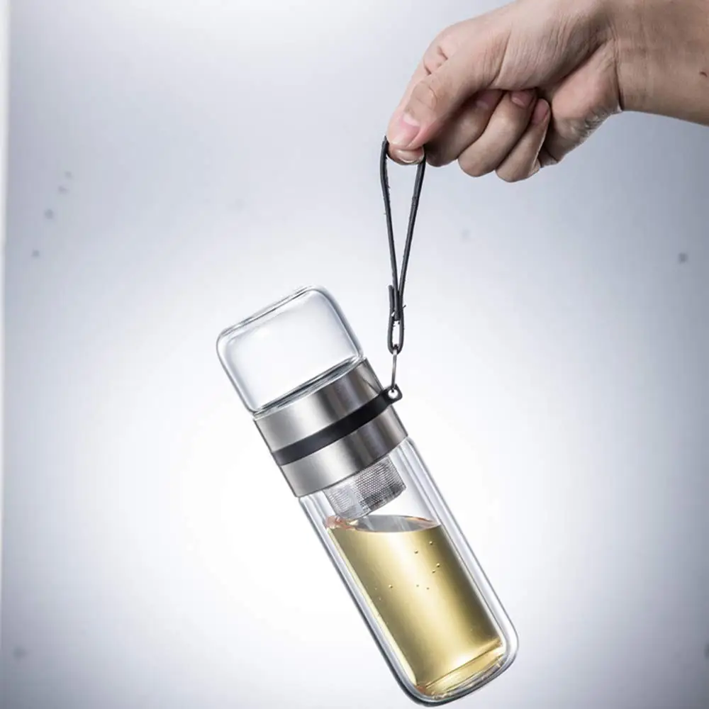 

Hot Selling New Design Glass water bottle with bamboo lid for tea coffee juice, Transparent customized color