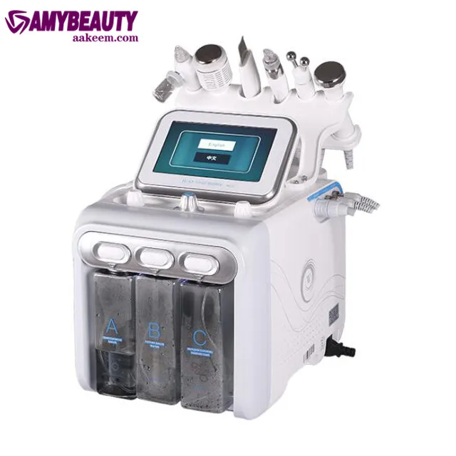 

2022 Top Selling 6 In 1 Aqua Peel Hydro Dermabrasion Small Bubble Facial Deep Cleaning Oxygen Therapy Machine, White