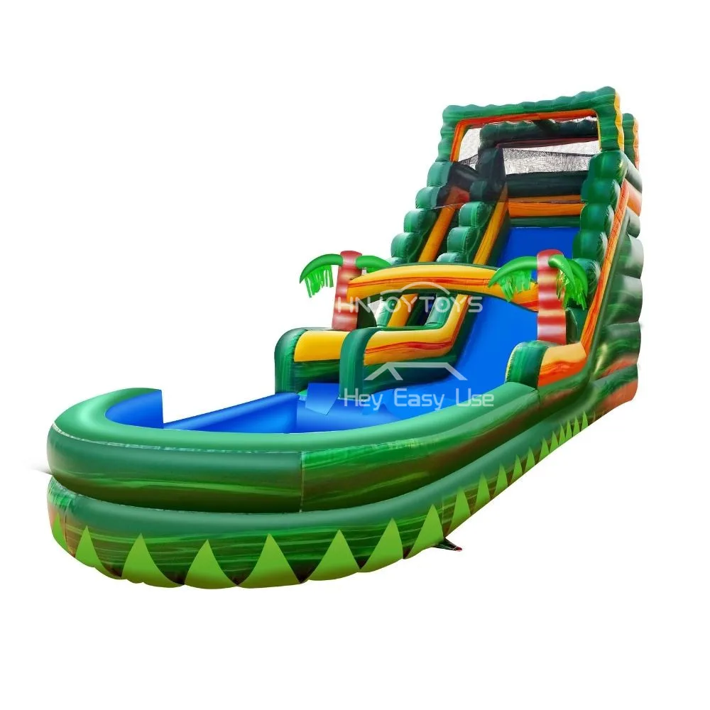 

China Manufacturer HNJOYTOYS Commercial Huge Palm Tree Inflatable Slide Inflatable Fun City Water Sliding, Customized color