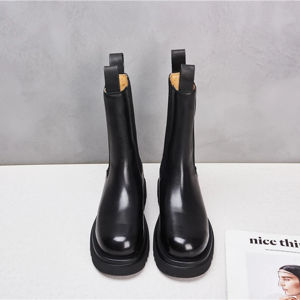 

Genuine Leather Elastic Fabric Women's Knight Boots 2021 Fashion Breathable Women Shoes Ladies Trainers Footwear, Black